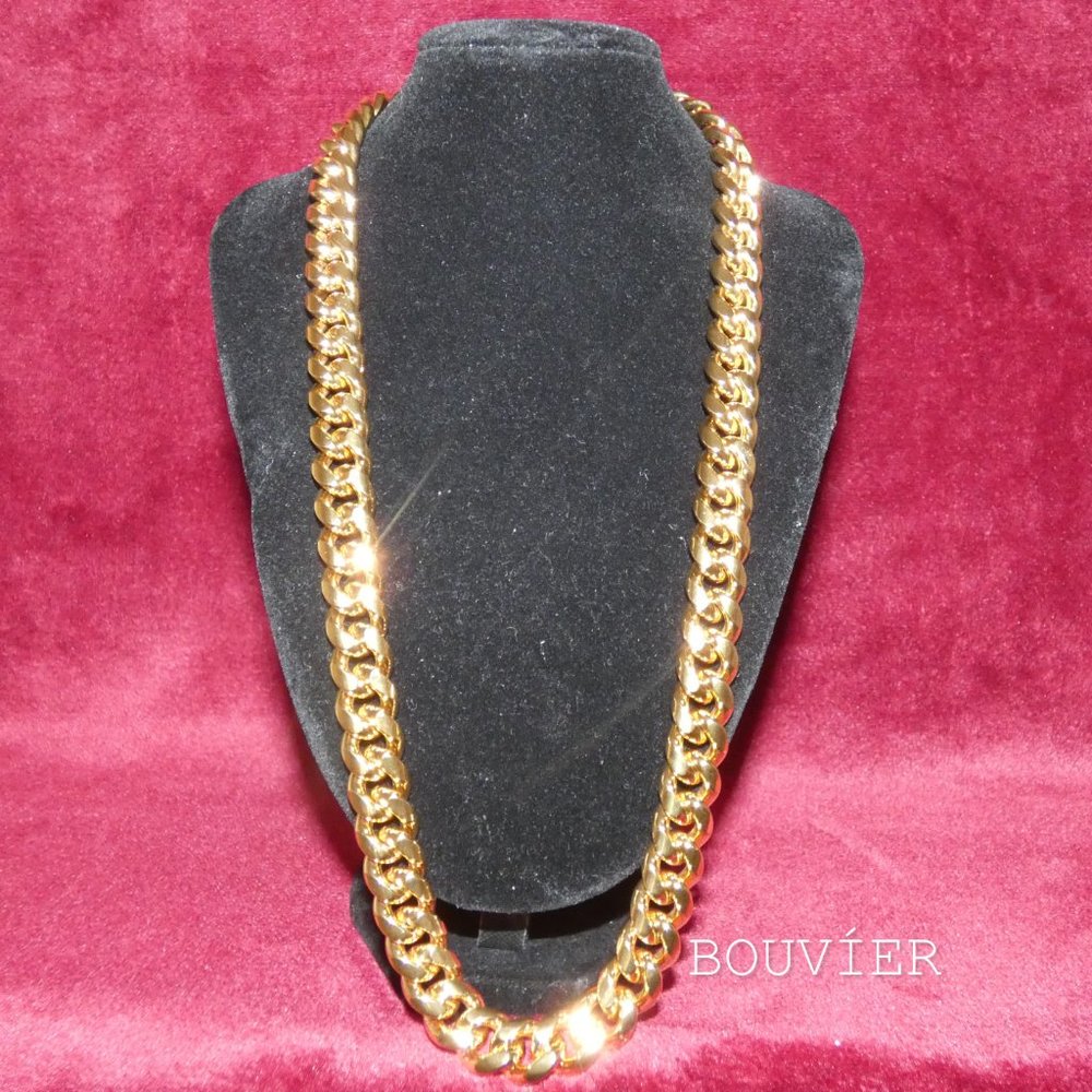 18K Gold 14mm Miami Cuban Link Chain - Picture 2 of 2